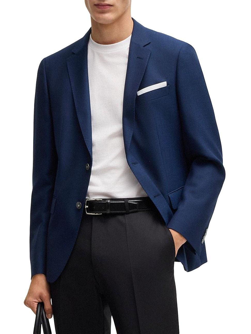 Mens Slim Fit Blazer in Patterned Wool Product Image