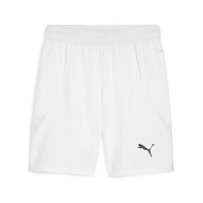 PUMA teamFINAL Men's Soccer Shorts in White/Black/Feather Grey Product Image