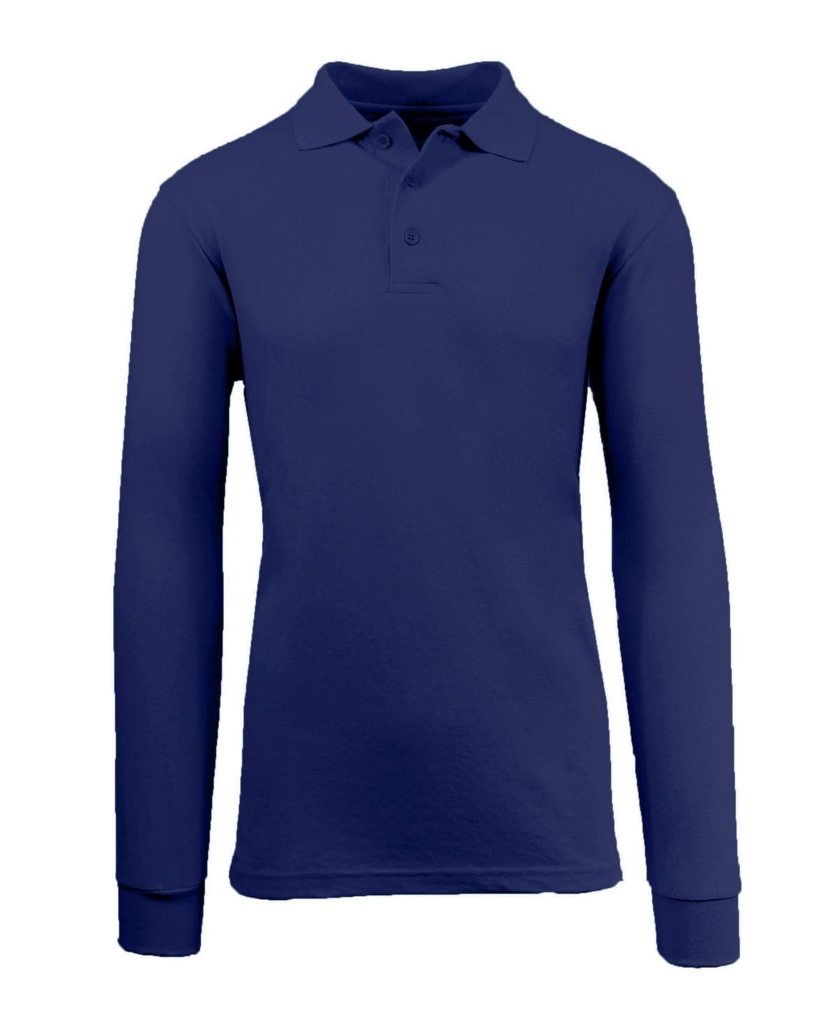 Galaxy By Harvic Mens Long Sleeve Pique Polo Shirt Product Image