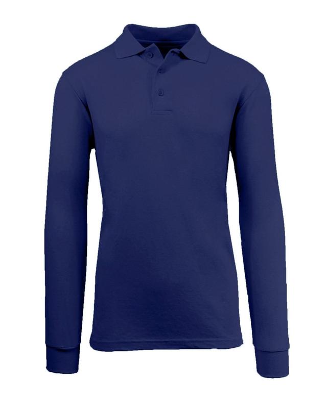 Galaxy By Harvic Mens Long Sleeve Pique Polo Shirt Product Image