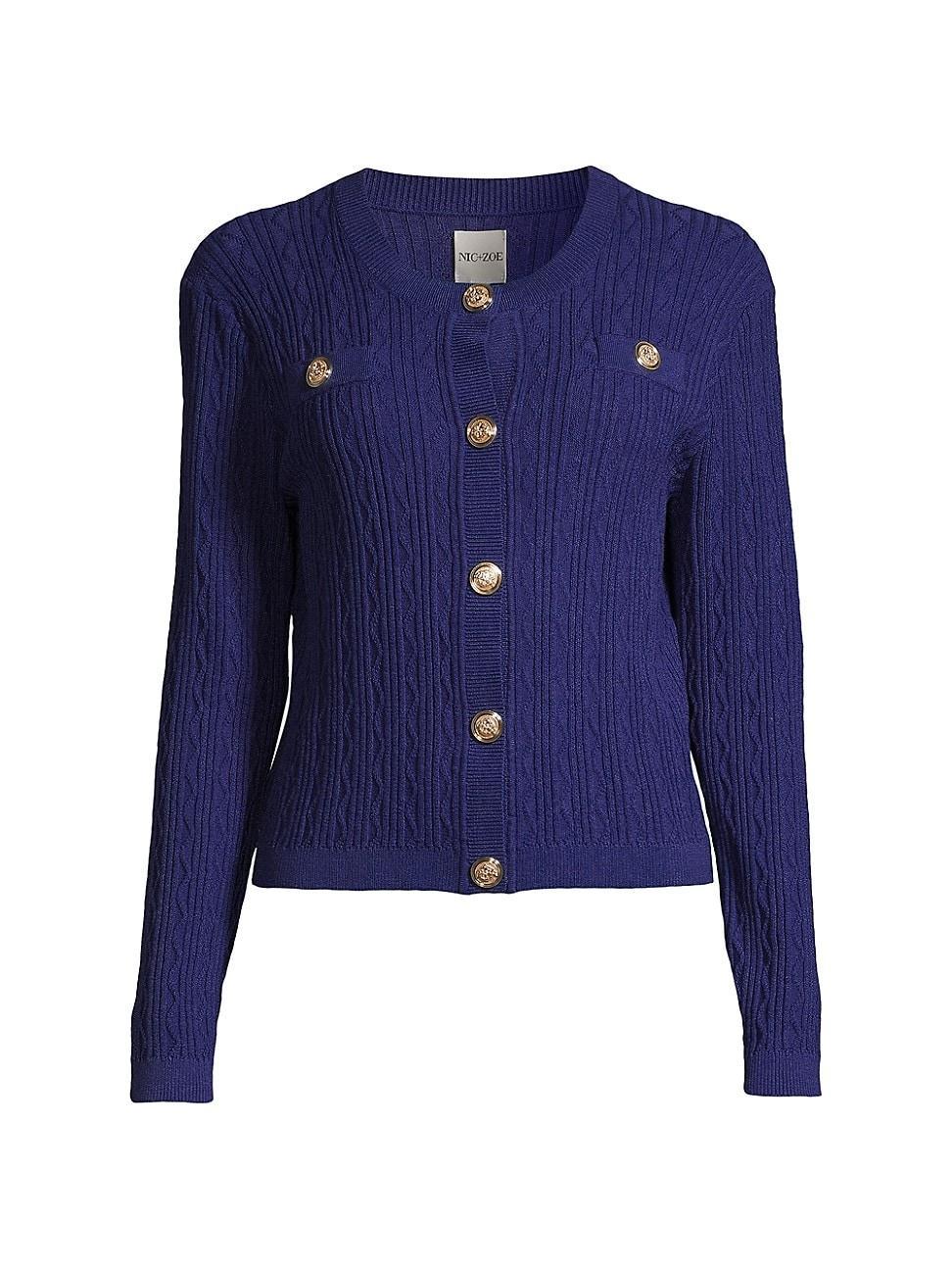 Womens Cable-Stitch Knit Cardigan product image