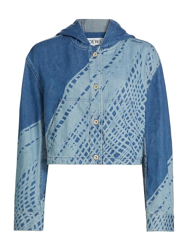 Womens LOEWE x Paulas Ibiza Printed Denim Hooded Jacket Product Image