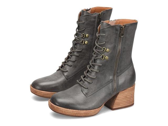 Kork-Ease Raleigh Leather Lace-Up Zip Platform Combat Boots Product Image