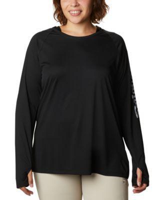 Columbia Plus Size Pfg Hoodie Tidal Tee Active Top - Black Product Image