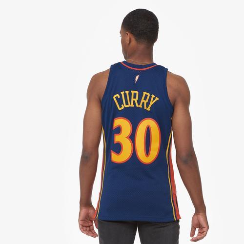 Mens Mitchell & Ness Stephen Curry Golden State Warriors 2009-10 Hardwood Classics Swingman Player Jersey Blue Product Image