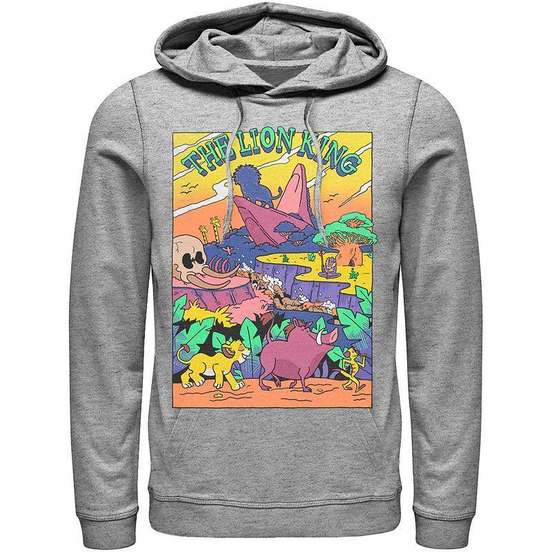 Disneys Lion King Mens Legend of Lion King Colorful Hoodie Athletic Grey Product Image