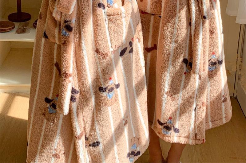 Couple Matching Dog Print Pajama Robe Product Image