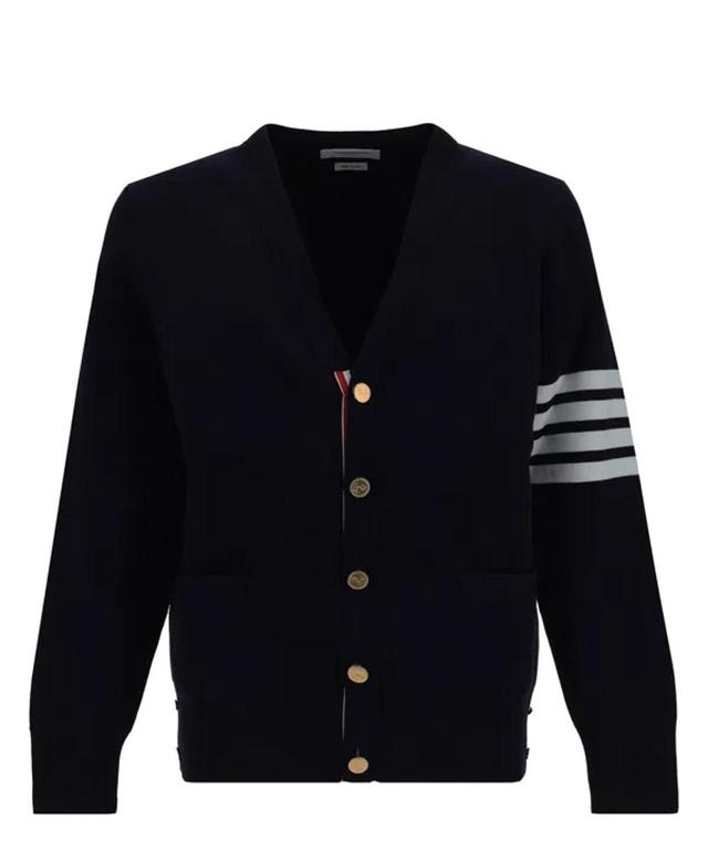 THOM BROWNE Milano Stitch Cardigan In Blue Product Image