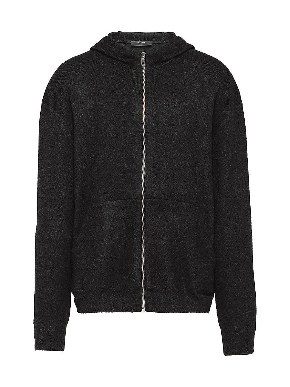 Mens Cashmere Knit Zipper Hoodie Product Image