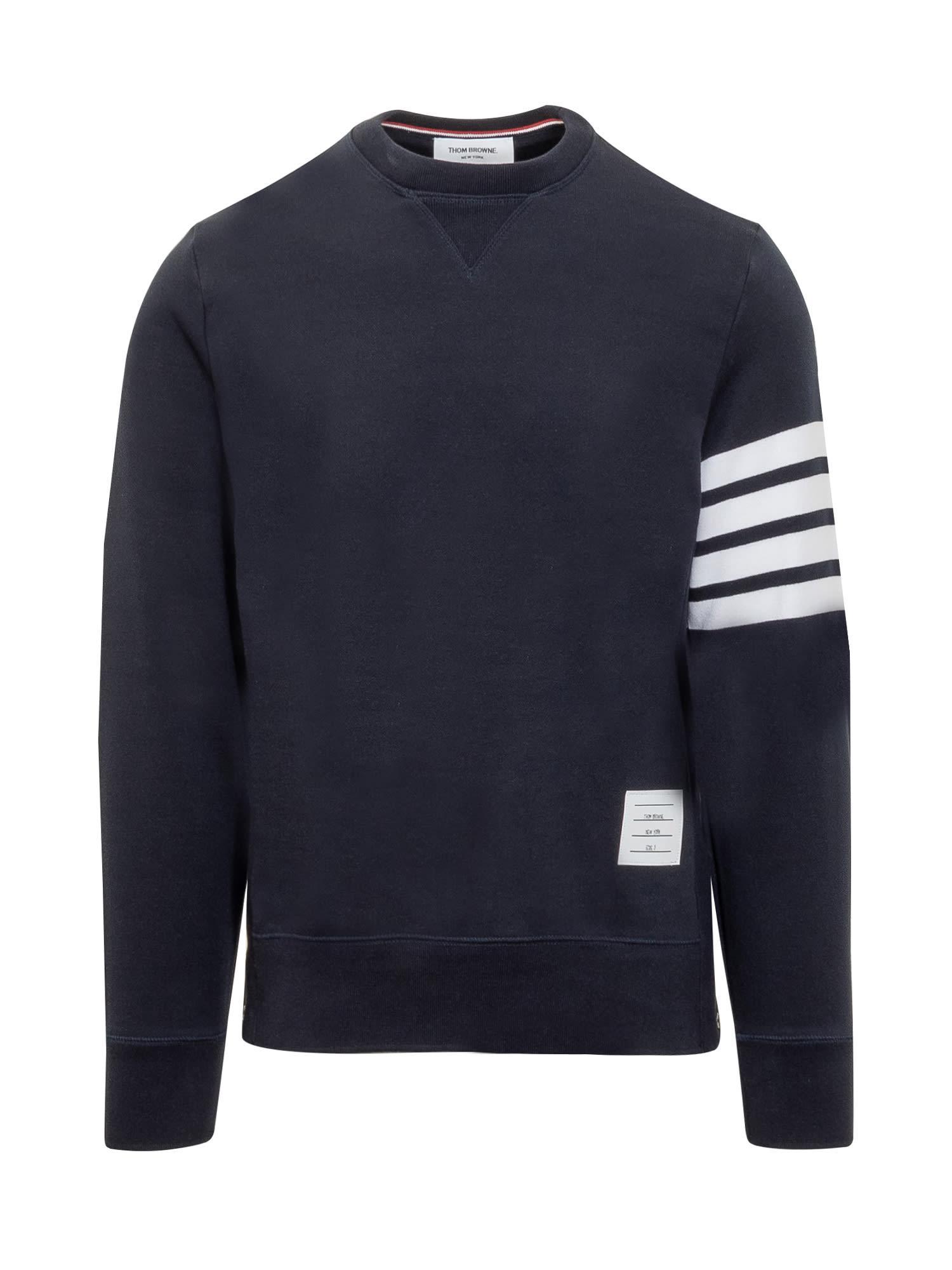 Men's Bar Striped Sleeve Sweatshirt In Navy Product Image