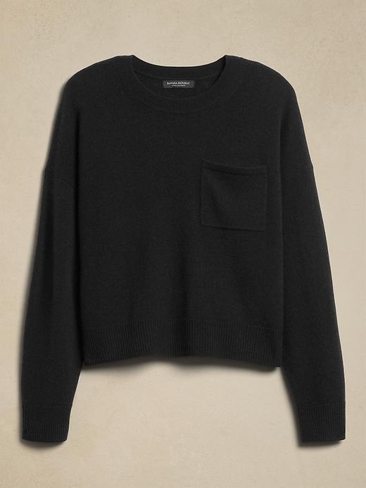 Caro Cropped Lightweight Cashmere Sweater Product Image