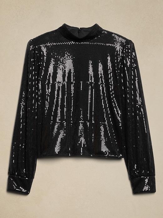 Mock-Neck Sequin Top Product Image