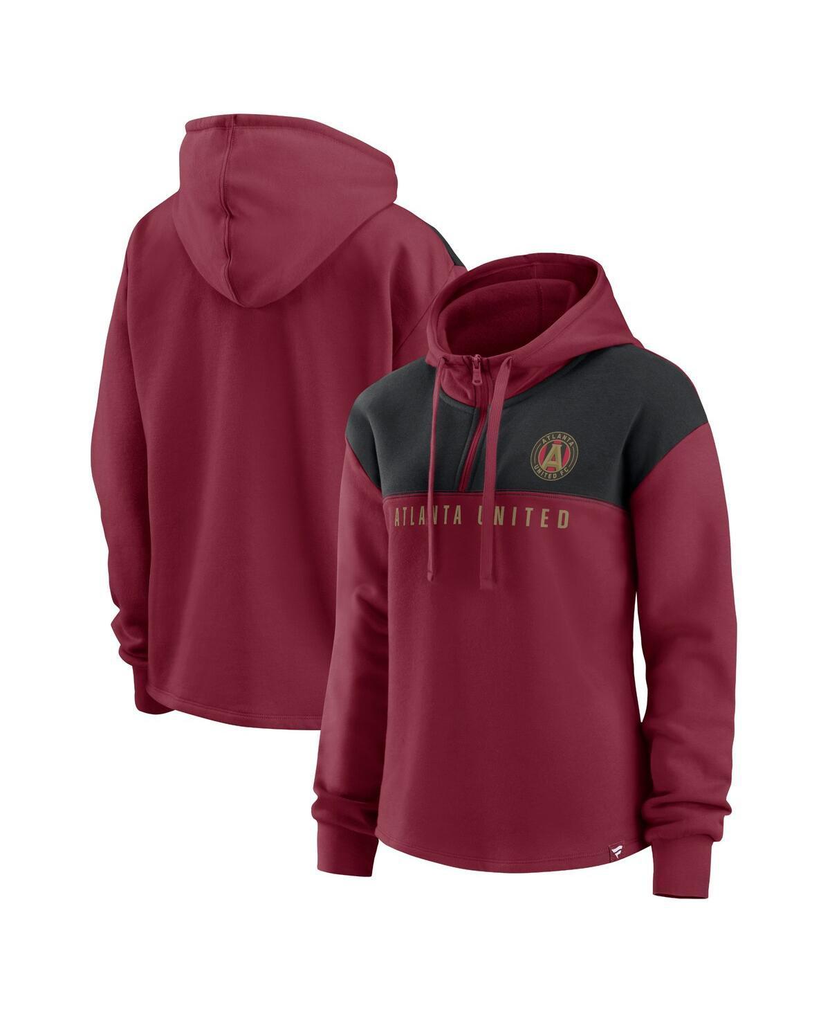 Womens Fanatics Branded Red Atlanta United FC Fleece Quarter-Zip Hoodie Product Image