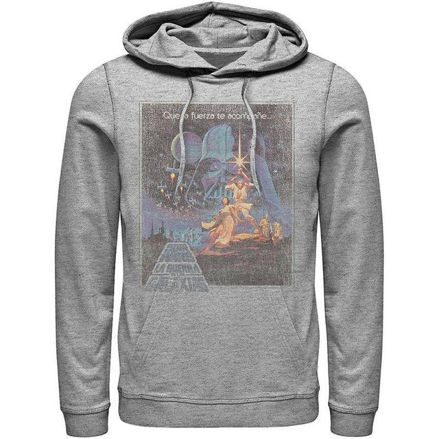 Mens Star Wars Faded VHS Cover Hoodie Athletic Grey Product Image