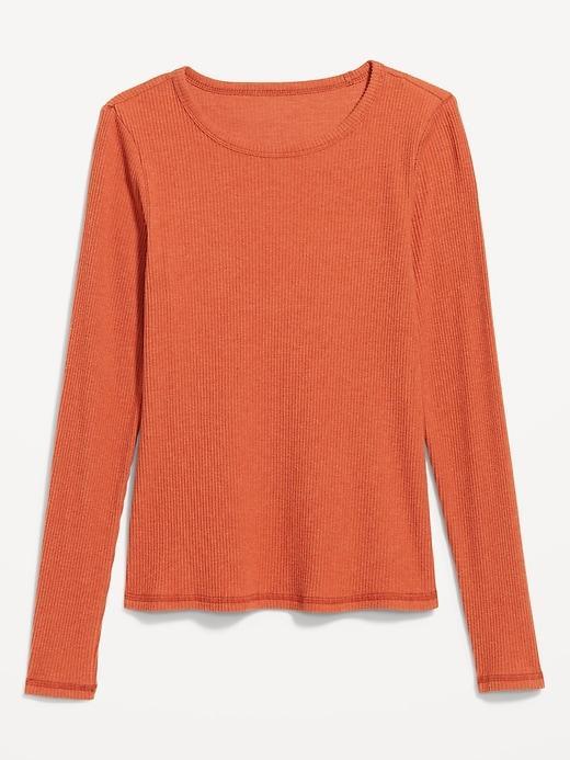 Plush-Knit Long-Sleeve T-Shirt Product Image