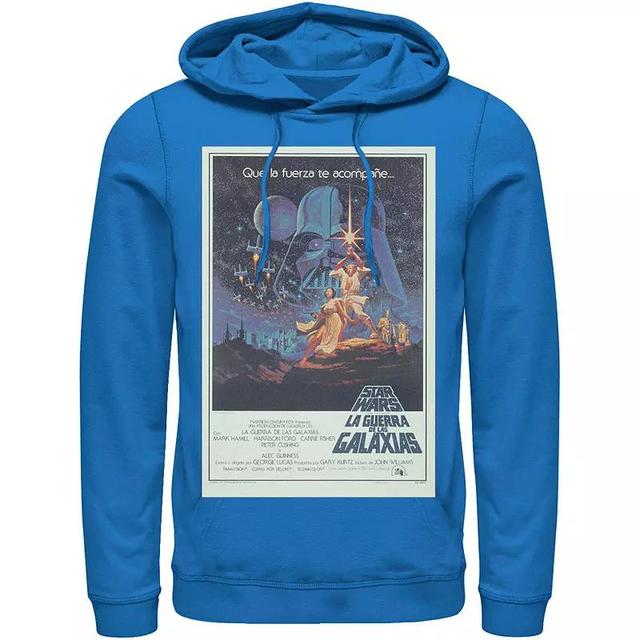 Mens Star Wars Vintage Movie Poster Portrait Hoodie Blue Product Image