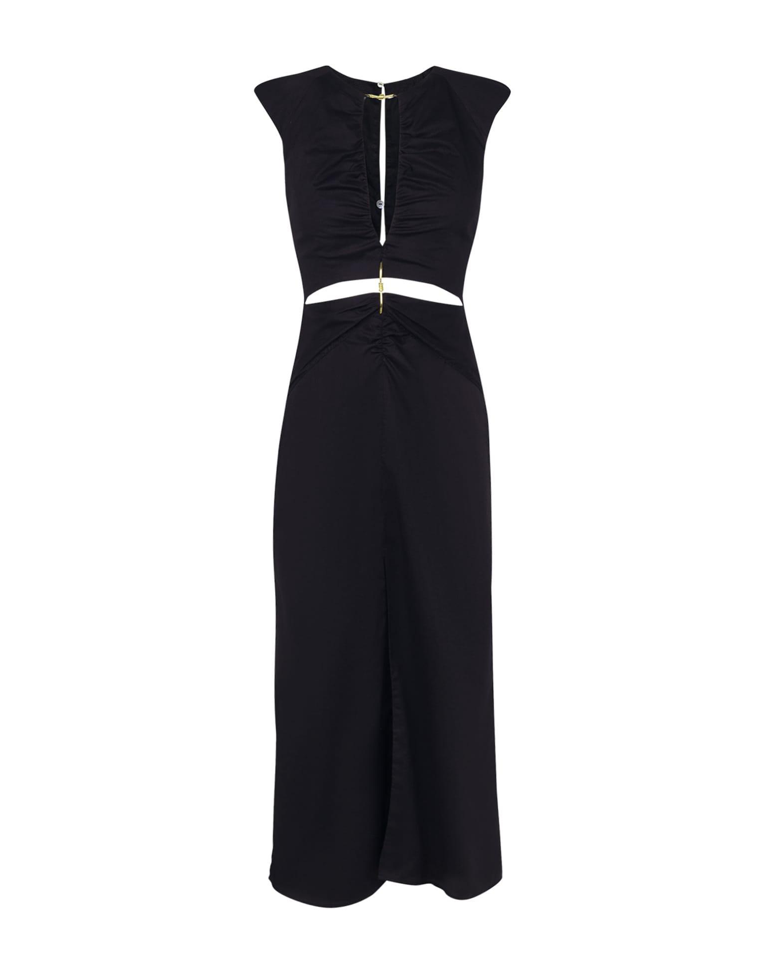 Saori Detail Midi Dress - Black Product Image