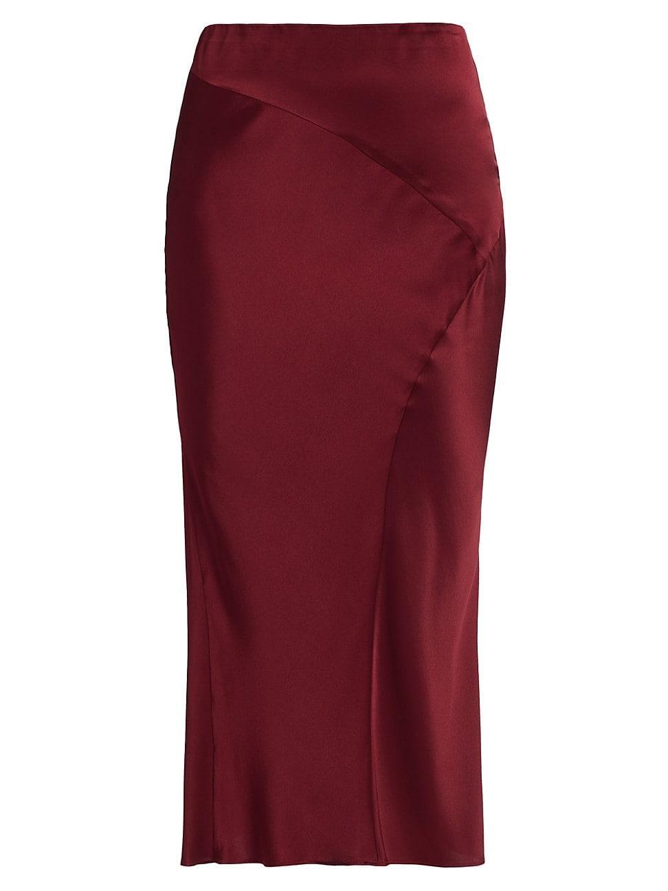 Veronica Beard Sorelle Stretch Silk Midi Skirt Product Image