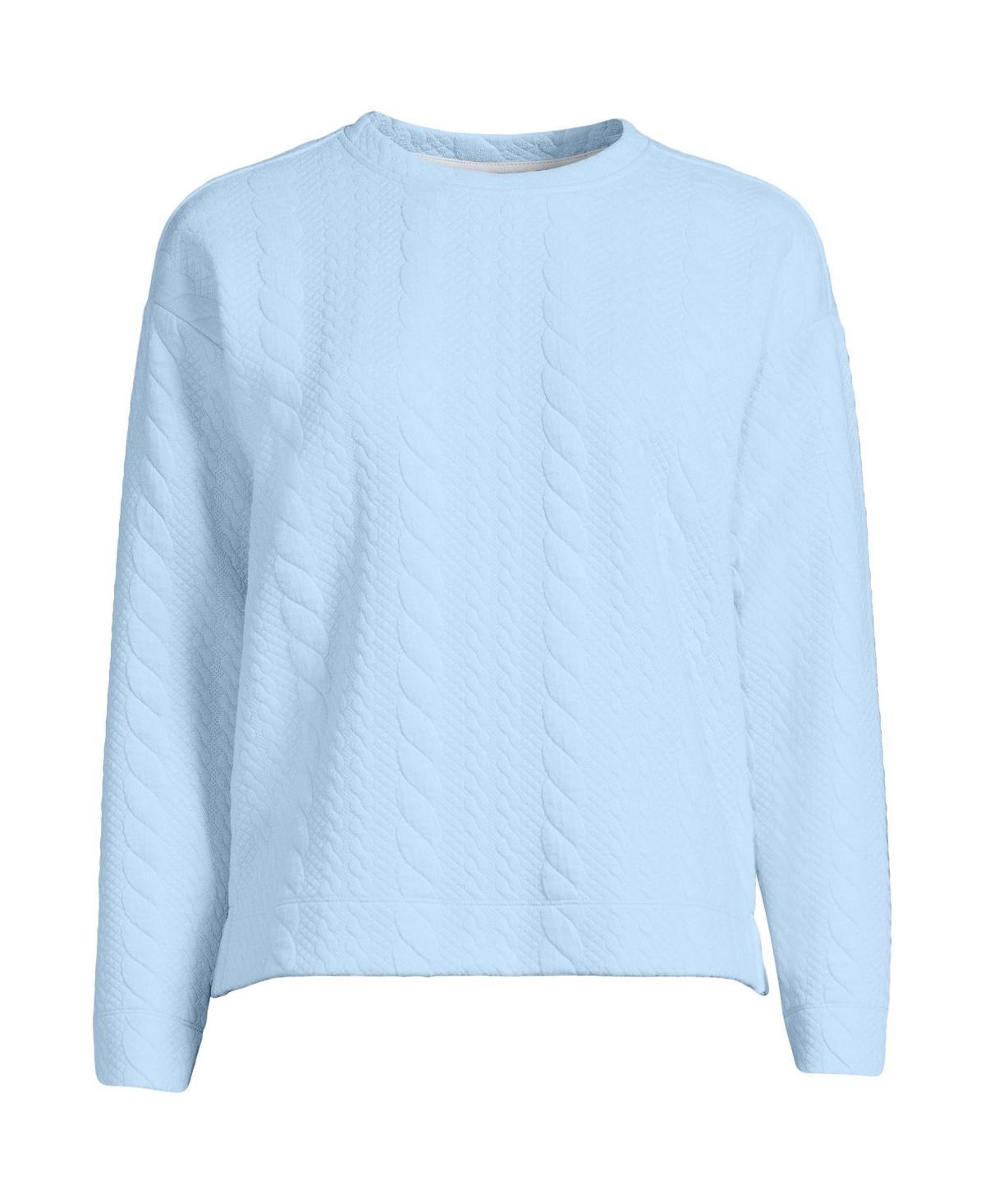 Womens Lands End Quilted Cable Sweatshirt Product Image