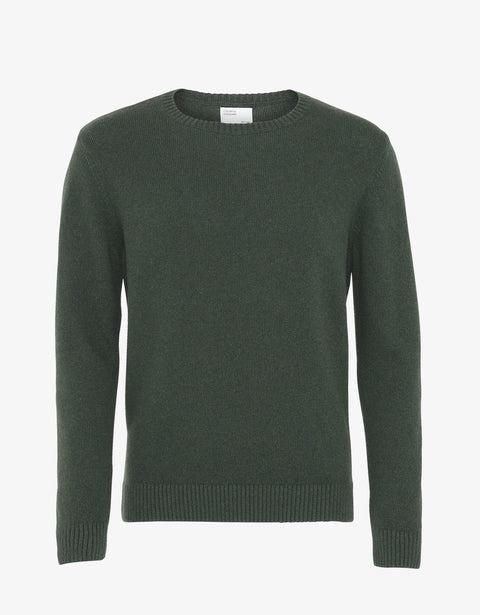 Classic Merino Wool Crew - Emerald Green Product Image