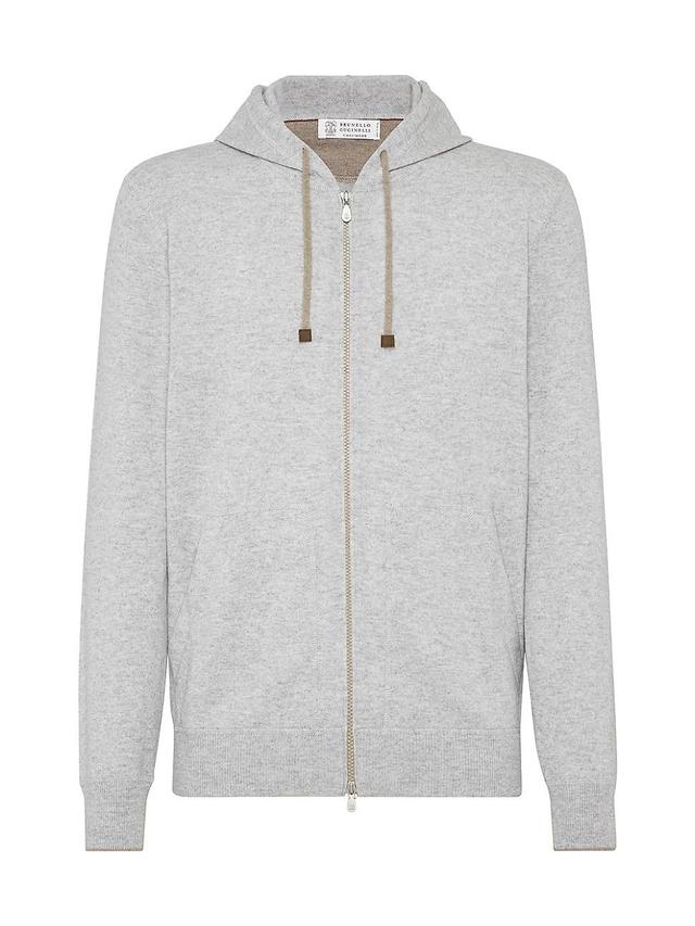 Mens Cashmere Sweatshirt Style Cardigan With Hood Product Image