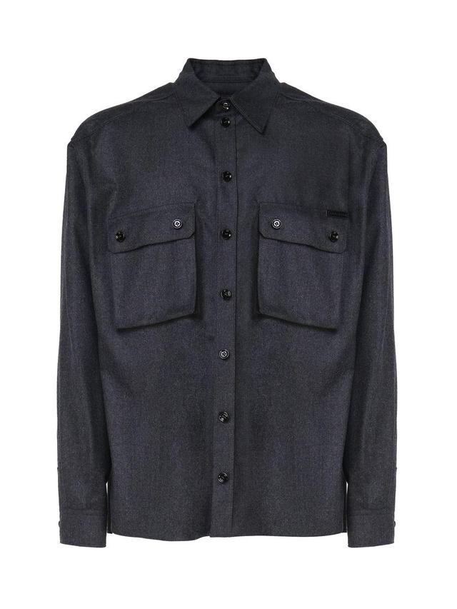 Virgin Wool Shirt In Grey Product Image