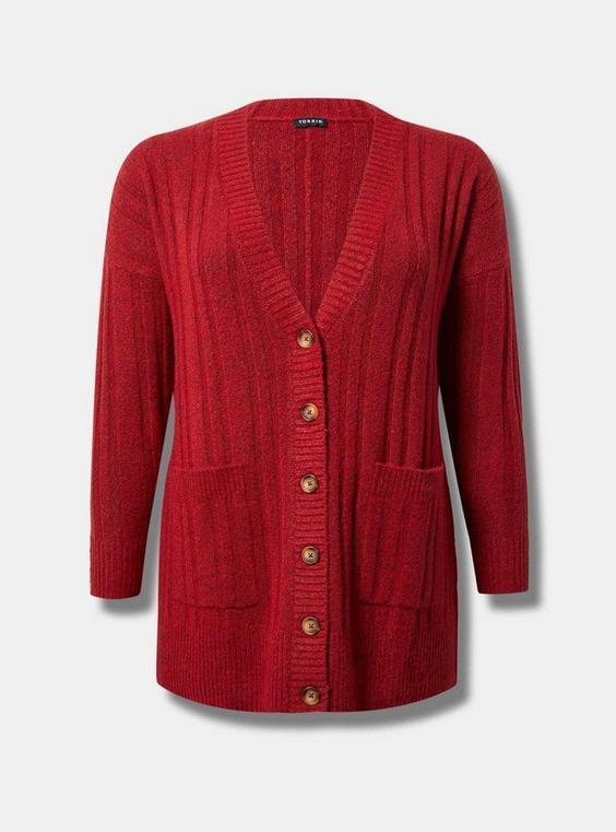 Vegan Cashmere Boyfriend Cardigan Sweater Product Image