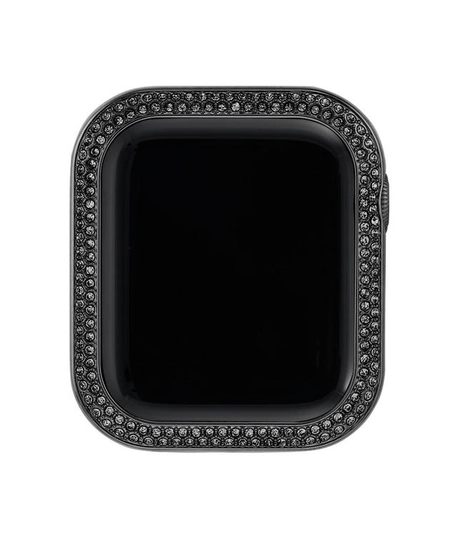 Anne Klein Womens Black Alloy Protective Case with Black Crystals designed for 45mm Apple Watch Product Image