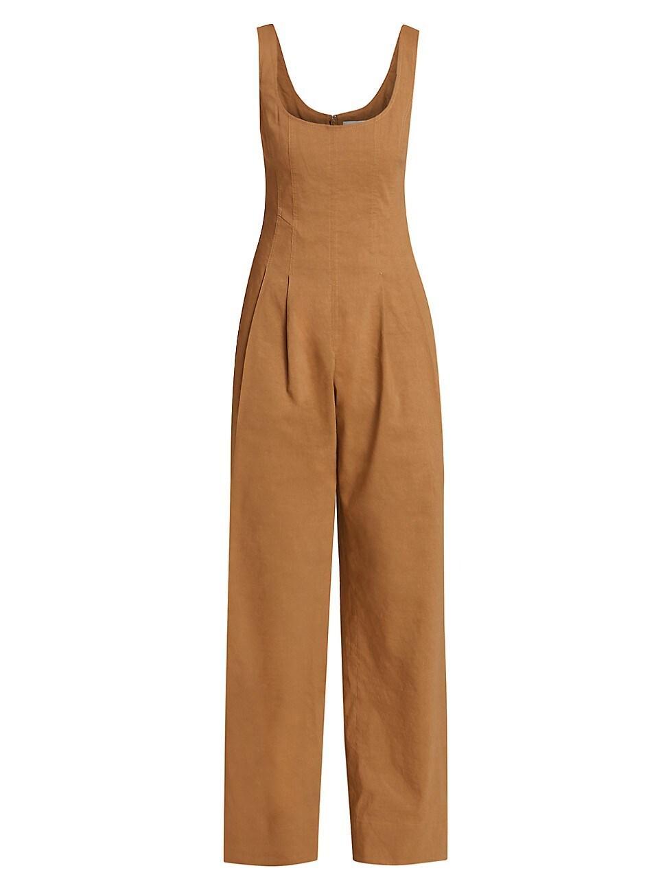 Womens Isabel Linen-Blend Pleated Jumpsuit Product Image