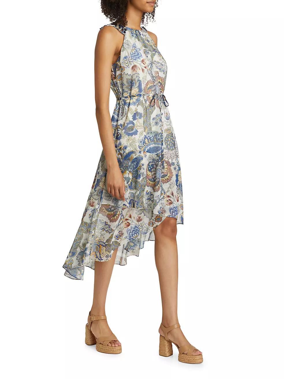 Allison Anthos Print Chiffon Midi-Dress Product Image