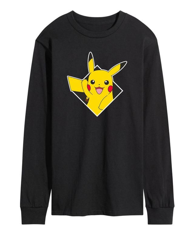 Mens Pokemon Diamond Shape Pikachu Long Sleeve T-shirt Product Image