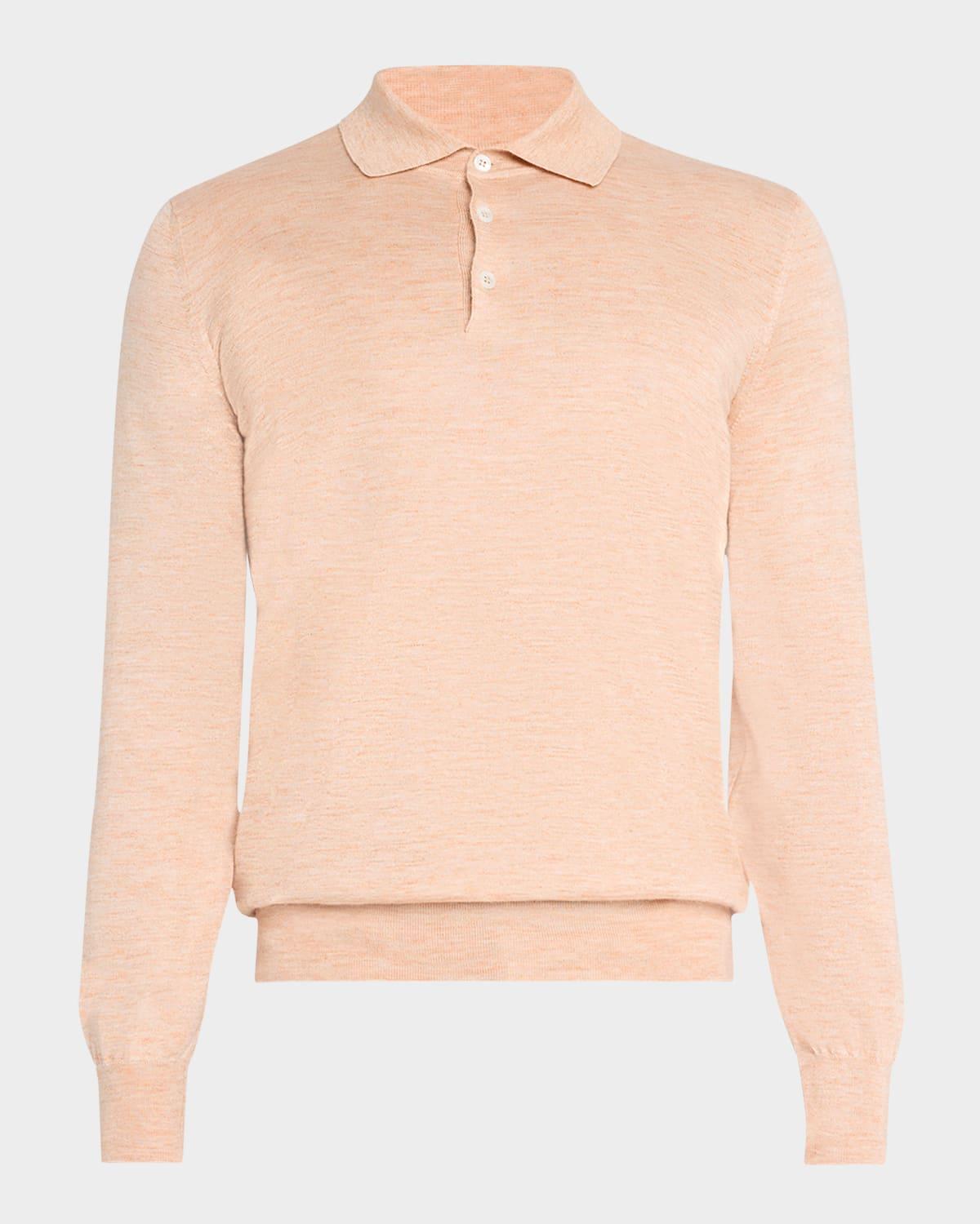 Mens Cashmere, Silk, and Linen Polo Sweater Product Image