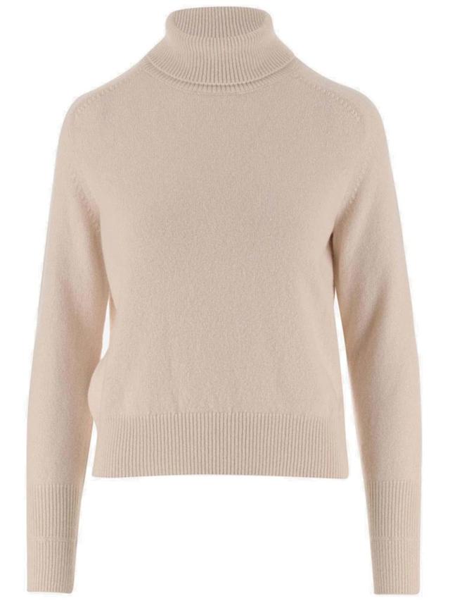 Polo Neck Jumper In Beige Product Image