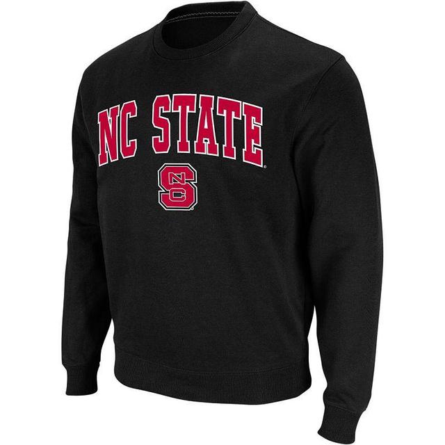 Mens Colosseum Black NC State Wolfpack Arch & Logo Crew Neck Sweatshirt Product Image