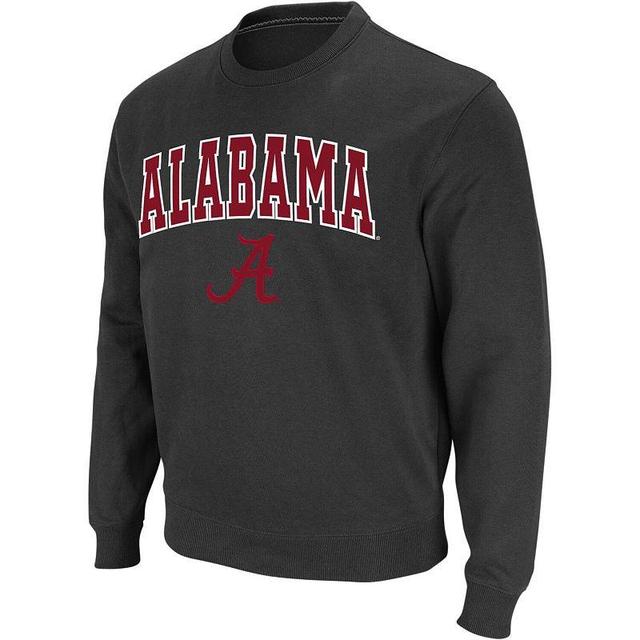 Mens Colosseum Charcoal Alabama Crimson Tide Arch & Logo Crew Neck Sweatshirt Product Image