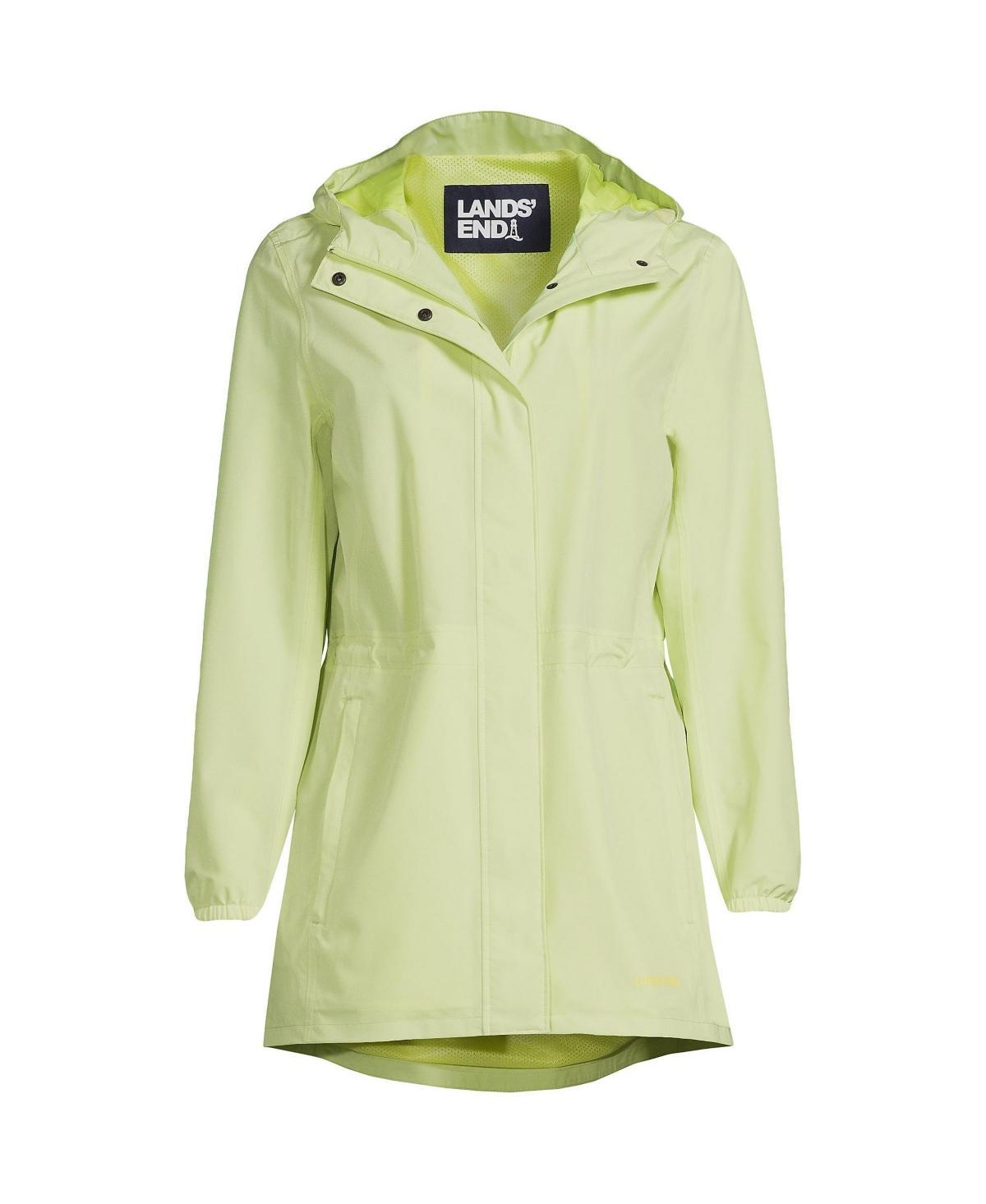 Womens Lands End Hooded Packable Raincoat Carmine Pink Product Image