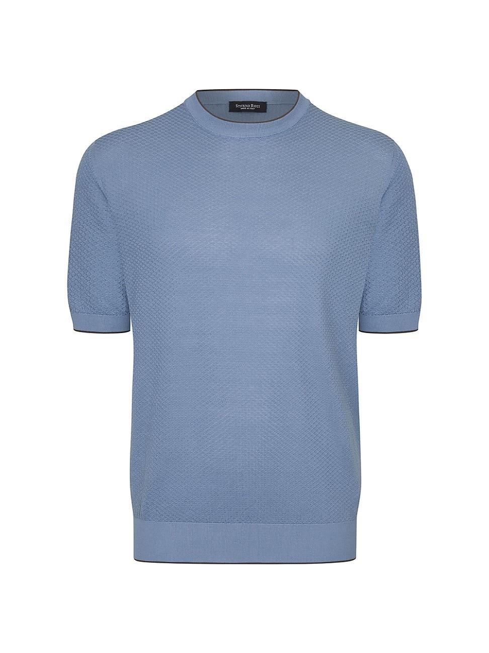 Mens Short Sleeve Silk Crewneck Sweater Product Image