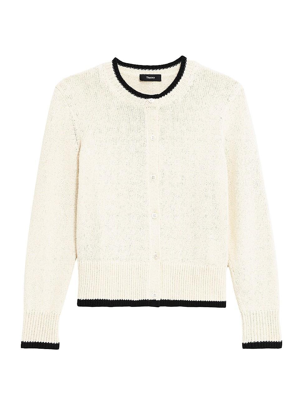 Womens Textured Contrast Cardigan Product Image