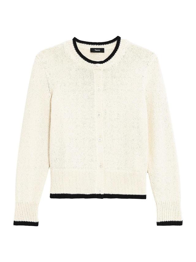 Tipped Cotton and Wool Cardigan Product Image