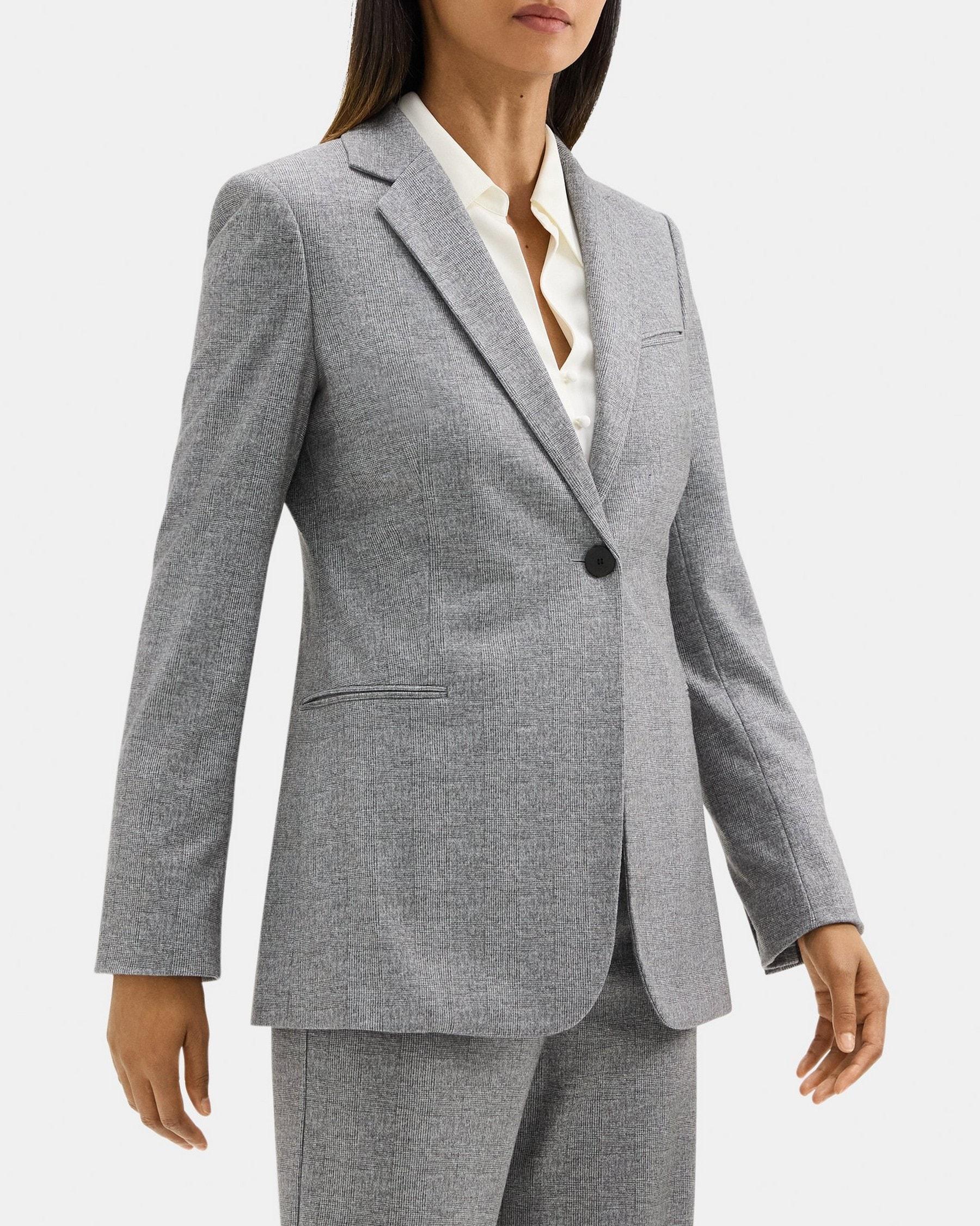 Slim Blazer in Plaid Ponte Product Image