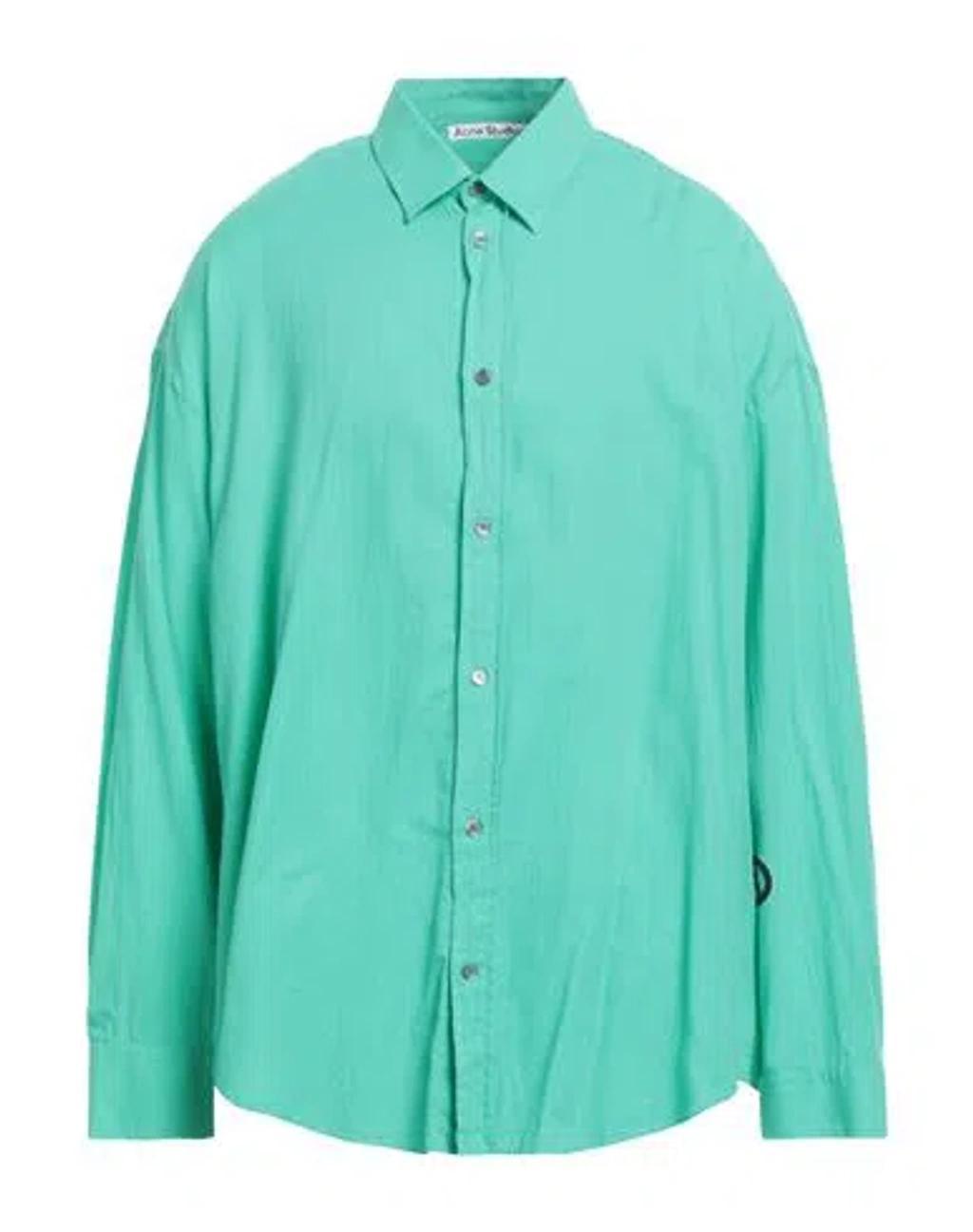 ACNE STUDIOS Man Shirt Green Size 42 Cotton Product Image