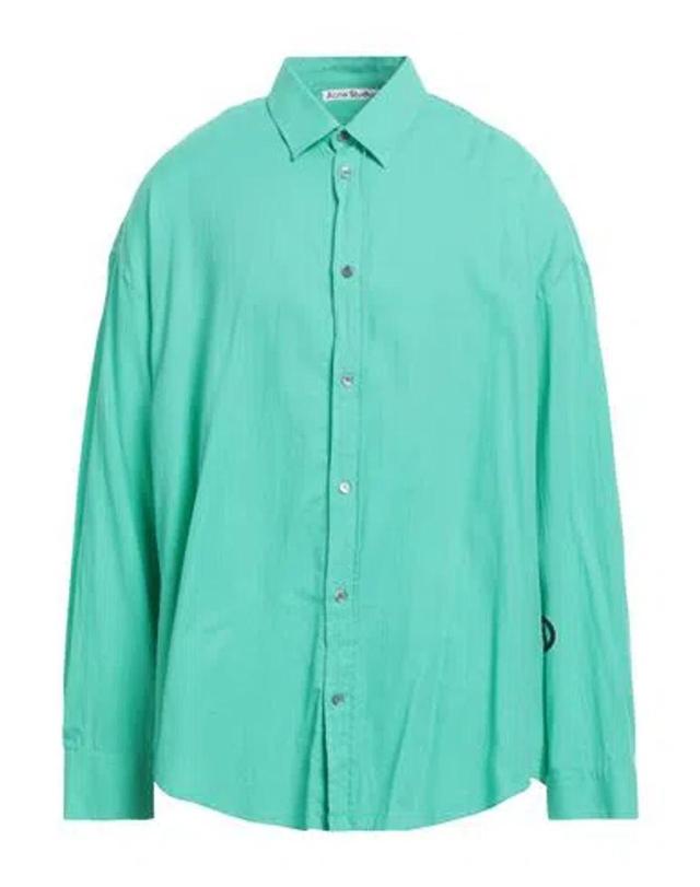 ACNE STUDIOS Man Shirt Green Size 42 Cotton Product Image