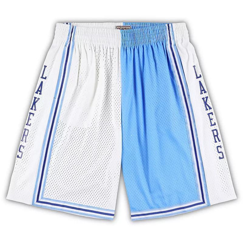 Mens Mitchell & Ness Powder Blue/White Los Angeles Lakers Big & Tall Hardwood Classics Split Swingman Shorts Product Image