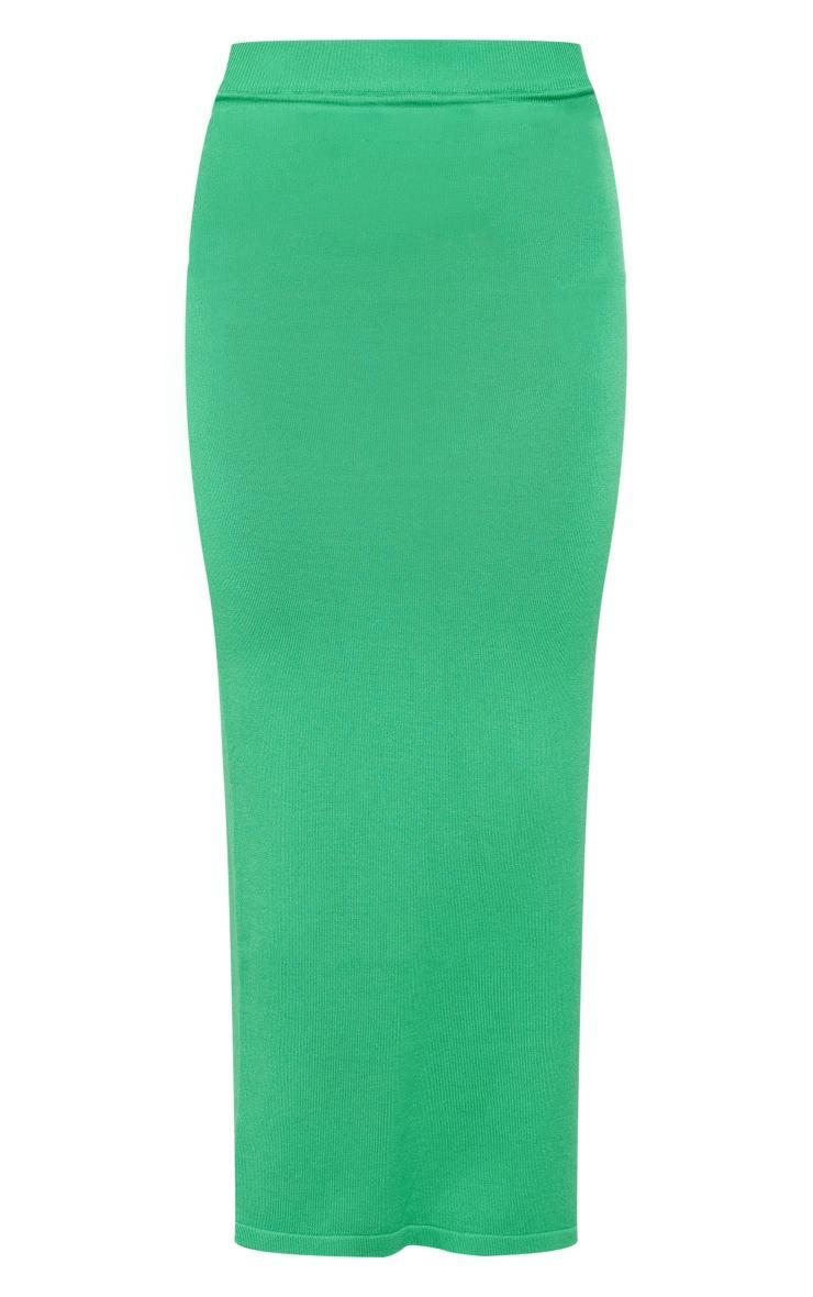 Bright Green Tube Knitted Midaxi Skirt Product Image