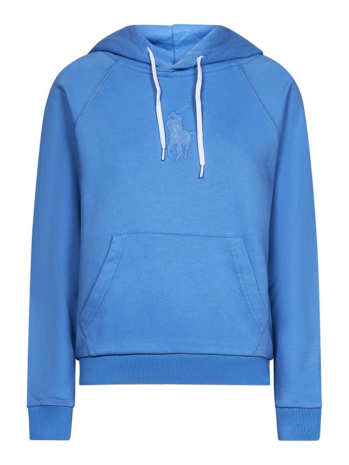 POLO RALPH LAUREN Sweatshirt With Maxi Logo Embroidery In Light Blue product image