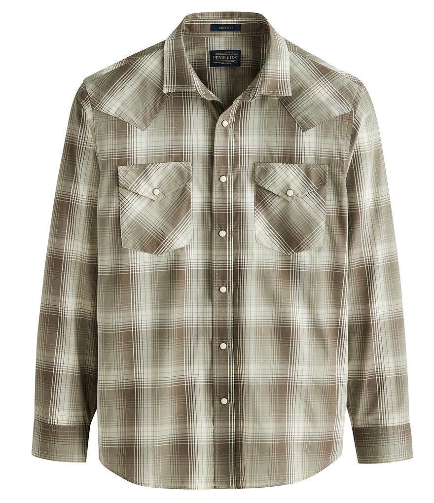 Pendleton Frontier Long Sleeve Tonal Plaid Woven Shirt Product Image