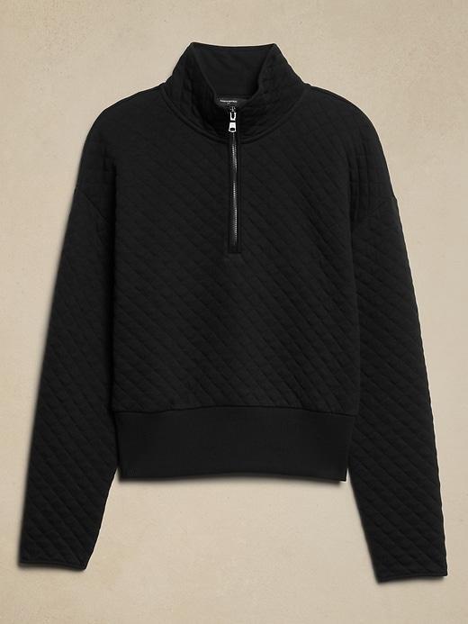 Quilted Quarter-Zip Sweatshirt Product Image