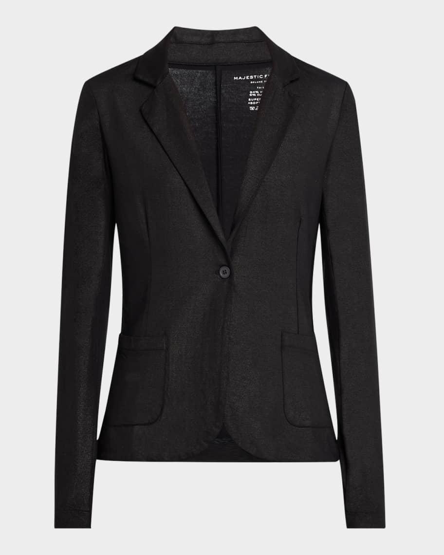 Soft Touch Metallic One-Button Blazer Product Image