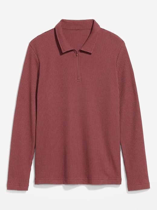 Quarter-Zip Waffle Polo Sweater Product Image