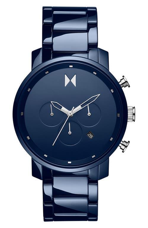 MVMT WATCHES Chronograph Ceramic Bracelet Watch, 45mm in Blue at Nordstrom Product Image